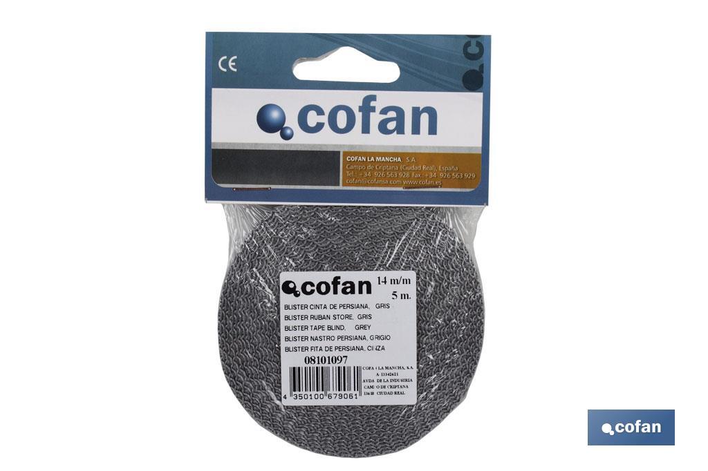 BLISTER CINTA PERSIANA MINI 14MM X 5 M.(GRIS)