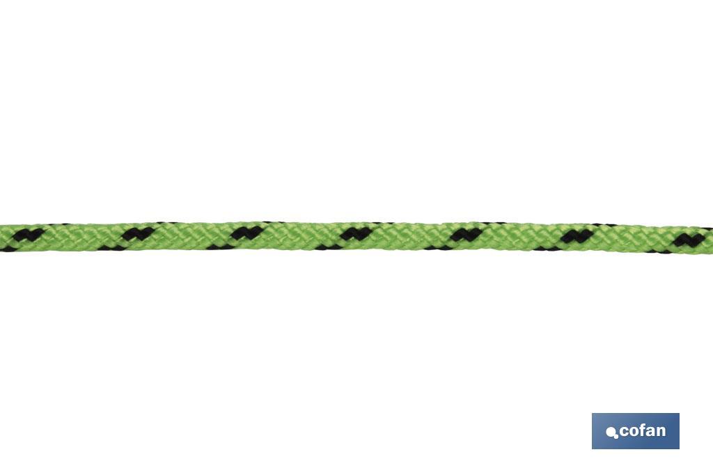 CORDÓN TRENZADO HIPPIE VERDE/NEGRO 3MM X 25 M