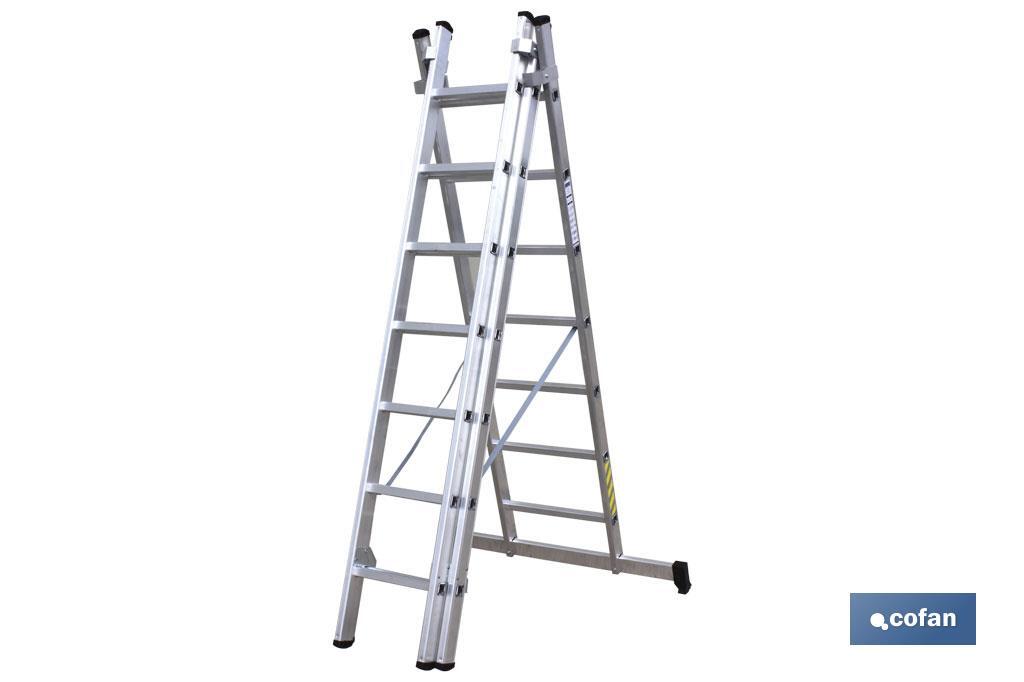 ESCALERA ALUMINIO TRIPLE 9 PELDAÑOS 2,50 + 2,50 + 2,50 M