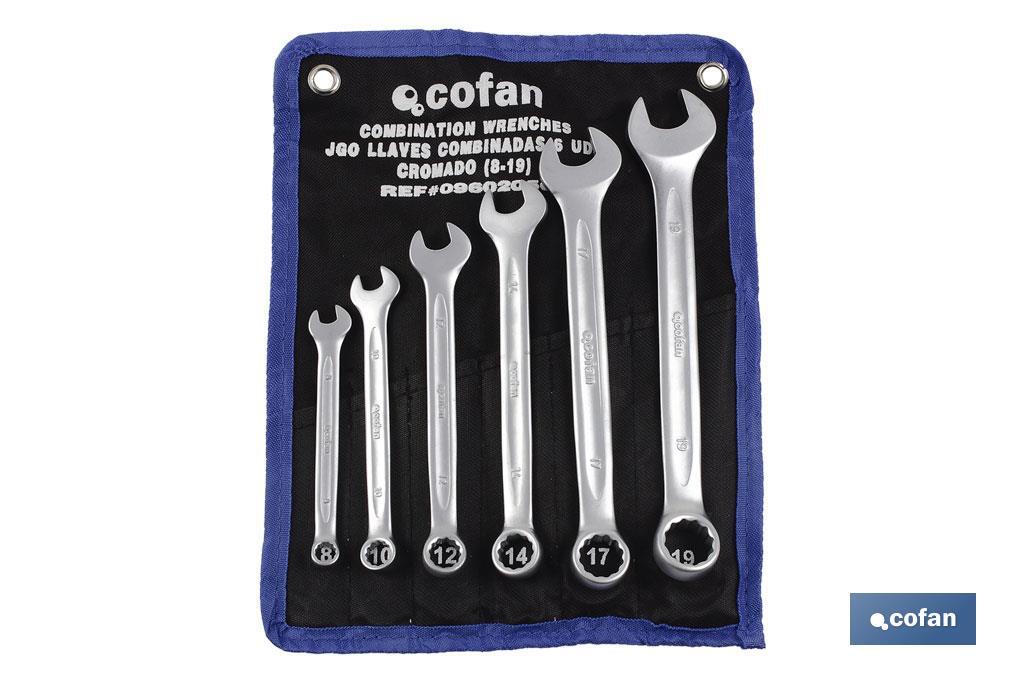 SET 6 PCS LLAVES COMBINADAS DE 8 A 19