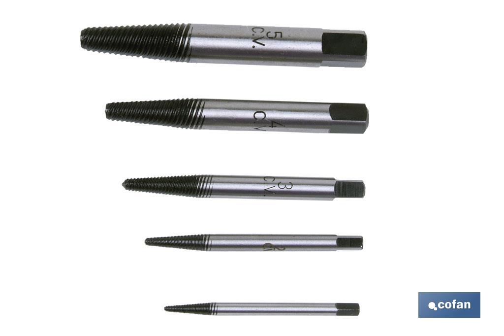JGO. 6 MACHOS IZQUIERDA (Extractor tornillos)