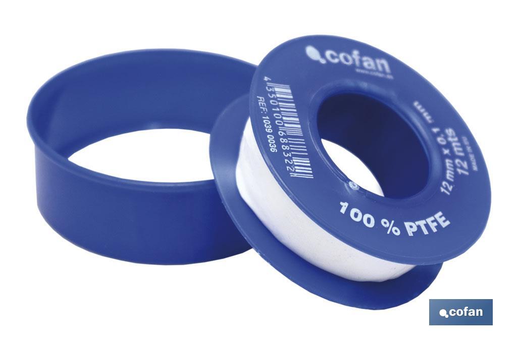 ROLLO 12 MTS CINTA PTFE DE 12mm X 0,10mm venta unitaria