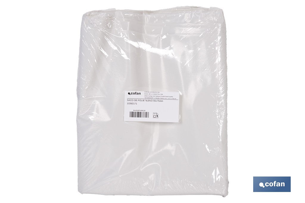 PACK 10 SACOS DE POLIETILENO 550 X 750 MM
