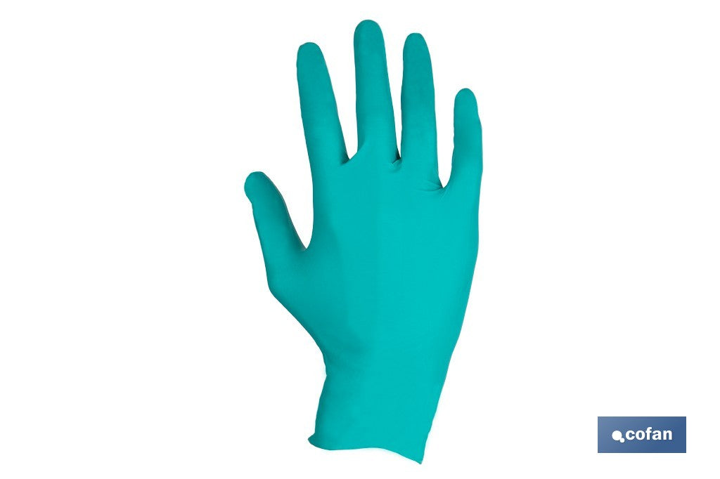 CAJA 100 UDS. GUANTES NITRILO VERDE COFAN PROTECCION FITOSANITARIOS T-M