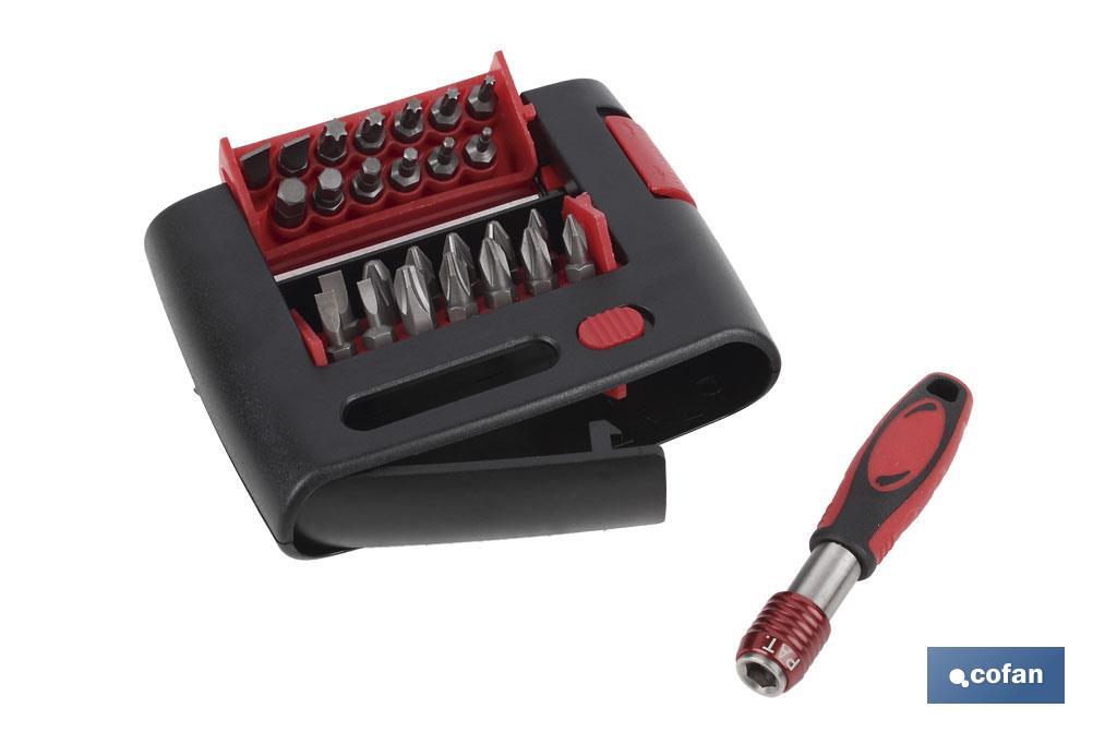 SET PUNTAS  PH, PZ, TORX, SL, HEX  (27 pcs.)