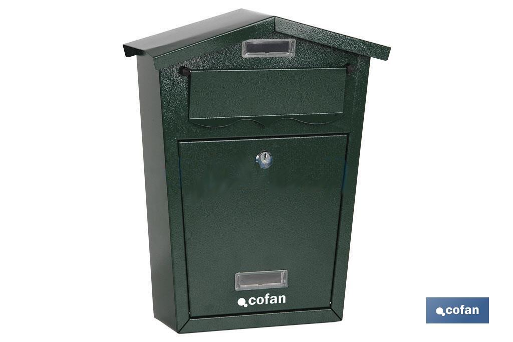 BUZÓN CORREO EXTERIOR VERDE MODELO LETTER 320x215x85mm