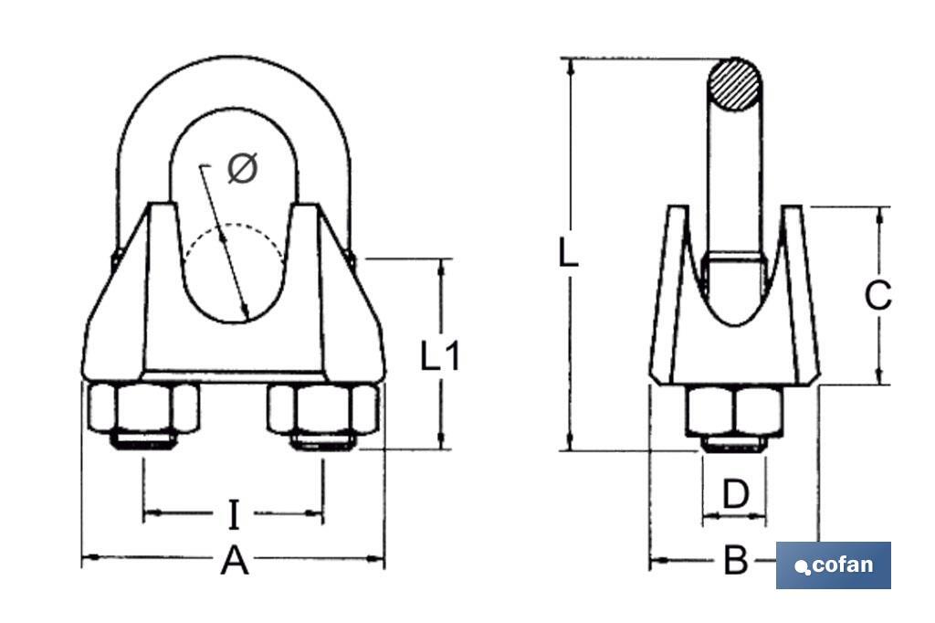 SUJETACABLES ACERO INOXIDABLE M-3