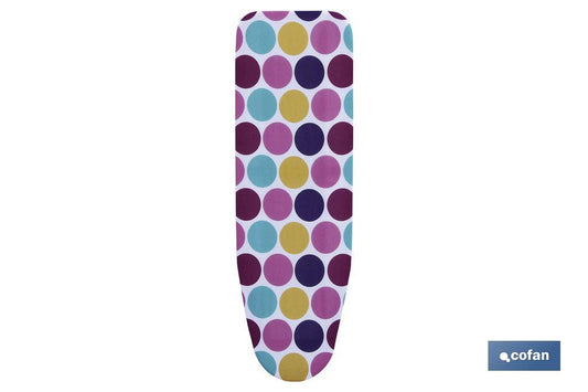 FUNDA ACOLCHADA PARA TABLA DE PLANCHAR 135X53 CIRCULOS