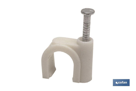 GRAPA PLASTICA CABLE REDONDO 14MM Venta unitaria