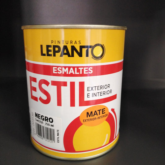 Esmalte al Disolvente Mate Exterior e Interior Negro 0.75L