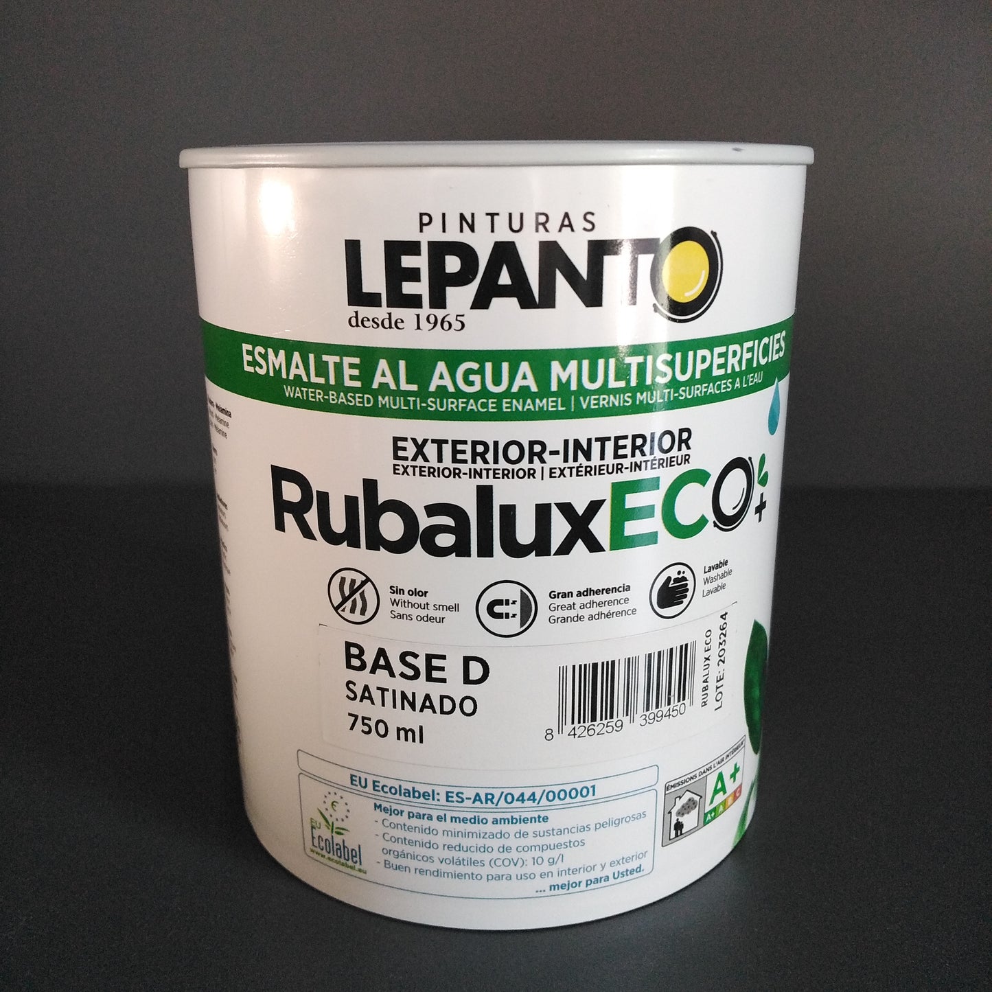 Esmalte al Agua Rubalux Eco Satinado Base D 0.75L