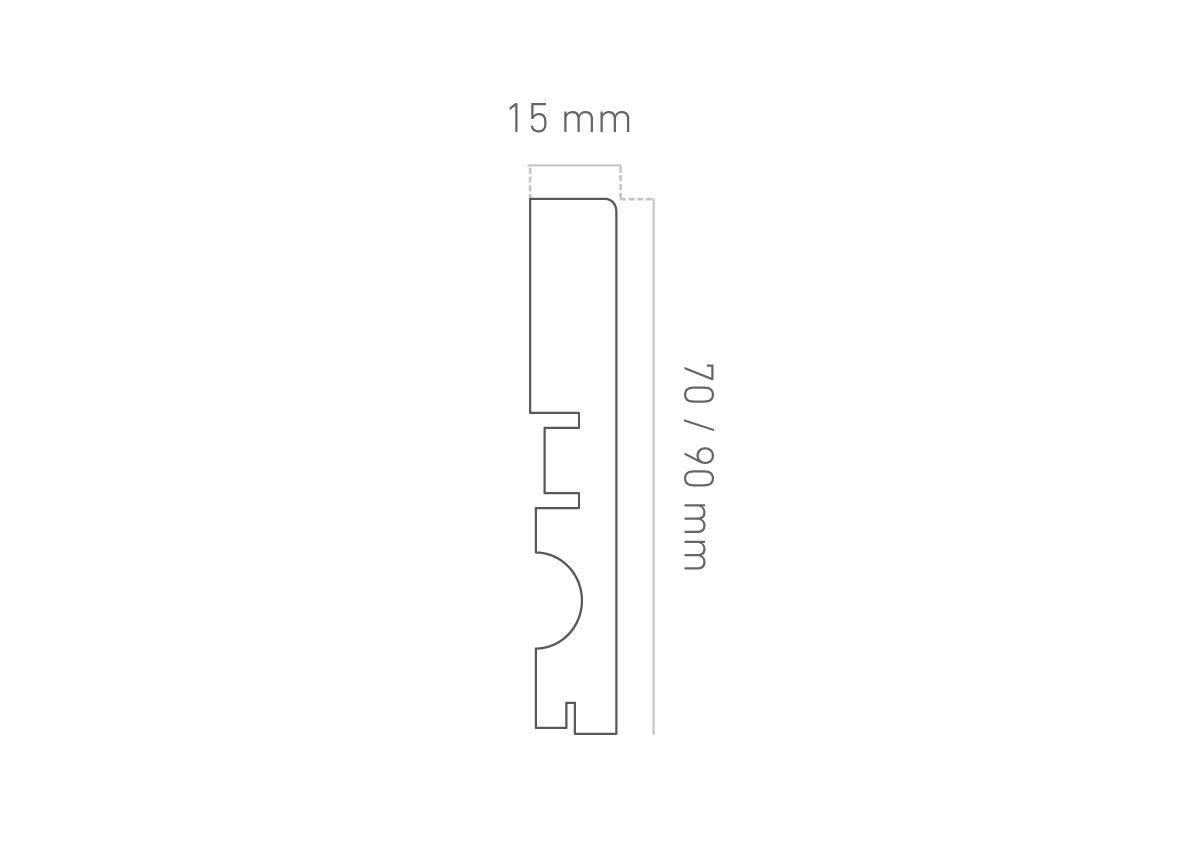 Rodapie Finfloor MDF Melamina 9cm de Altura