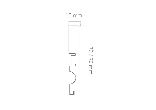 Rodapie Finfloor MDF Melamina 9cm de Altura