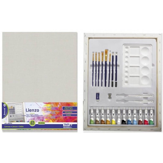 Conjunto de Pintura 27 Piezas con Lienzo